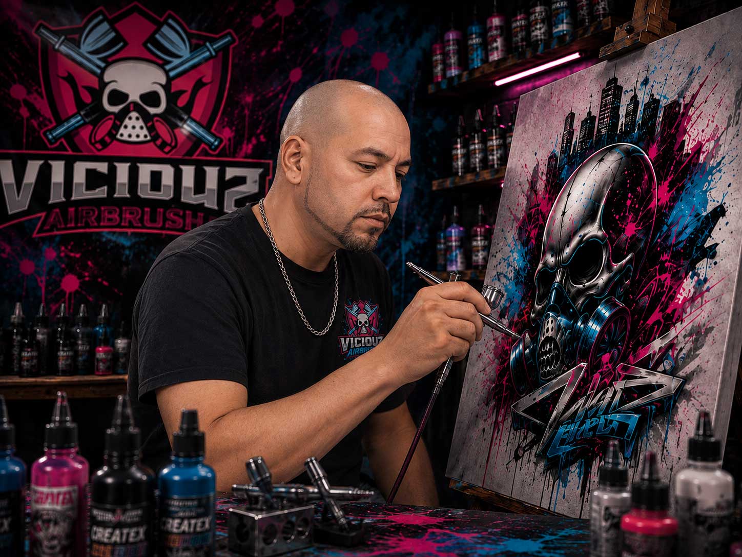 Viciouz Airbrush artist at work